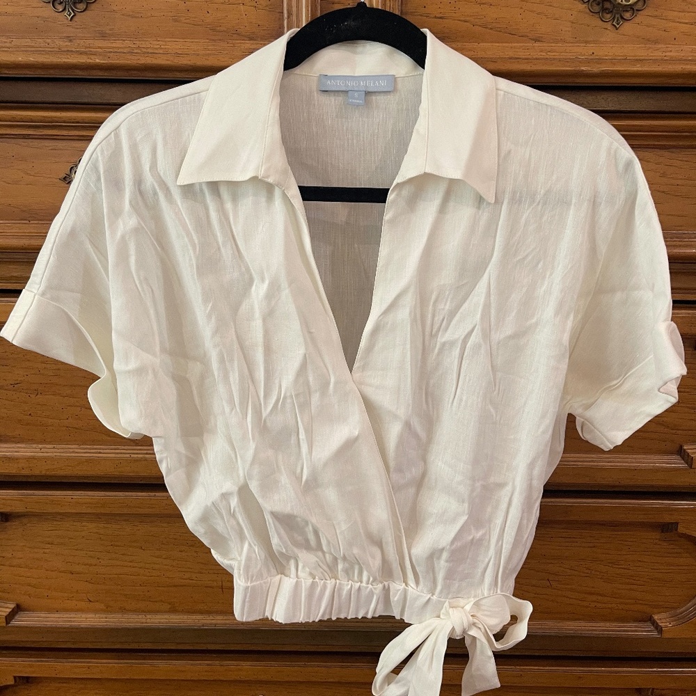 Antonio Melani Analu Linen Wrap Blouse